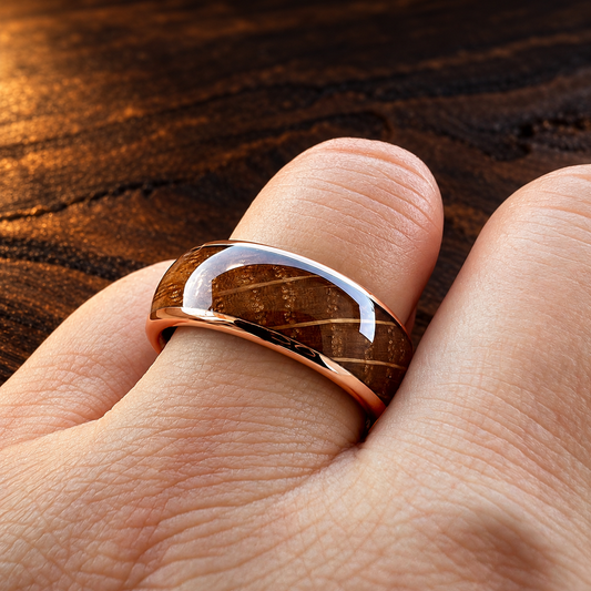 Whiskey Barrel Wood Tungsten Ring