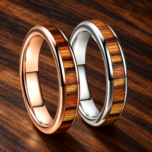 4mm Women’s Koa Wood Tungsten Ring