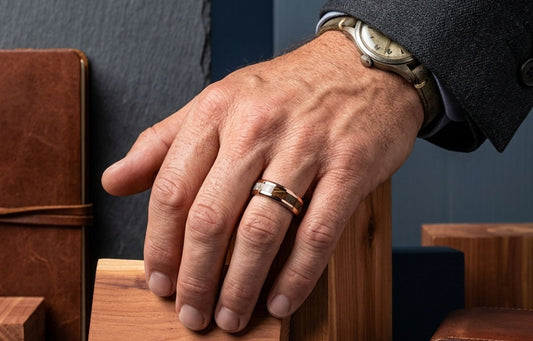Wood Inlay vs. Traditional Metal Wedding Bands