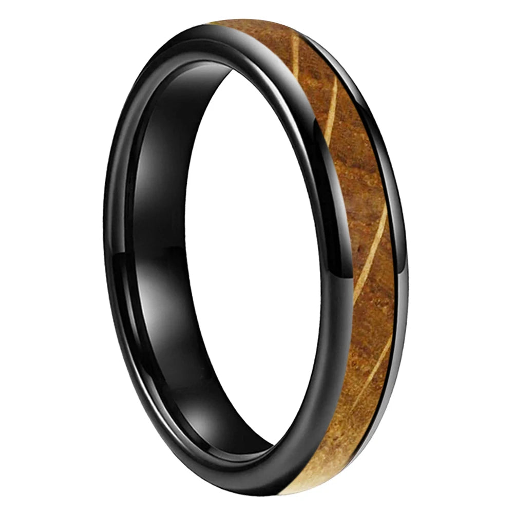 Whiskey Barrel Wood Tungsten Ring