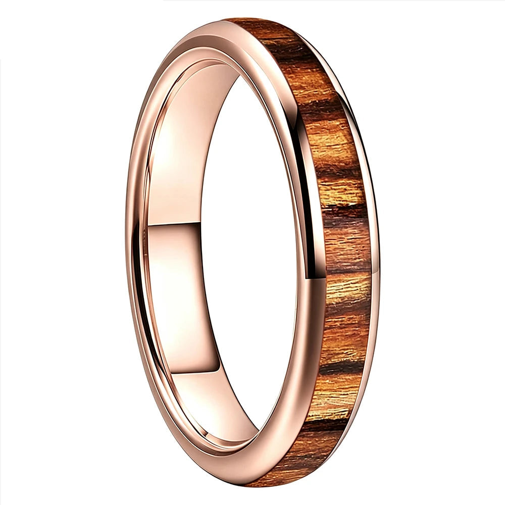 4mm Women’s Koa Wood Tungsten Ring