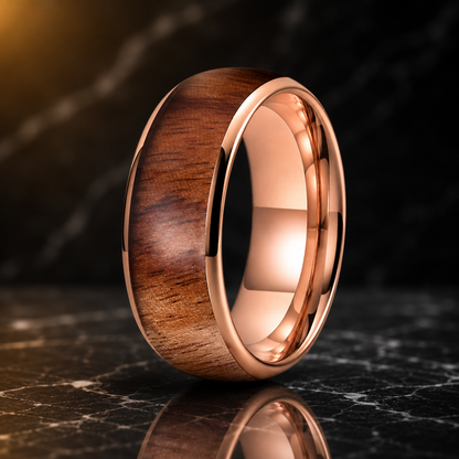 Hawaiian Koa Wood Tungsten Ring