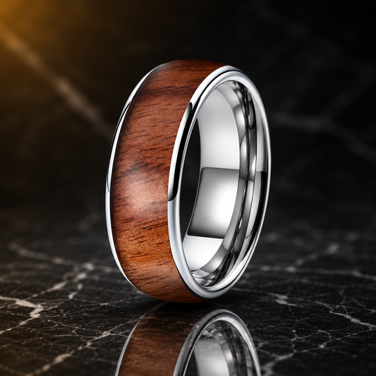Hawaiian Koa Wood Tungsten Ring