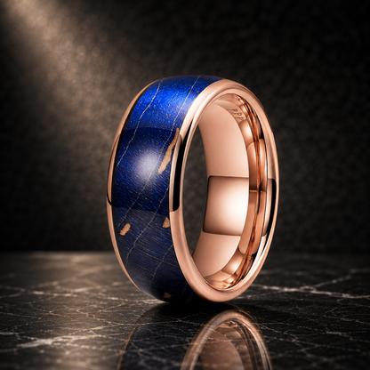 Colorful Elder Wood Tungsten Ring
