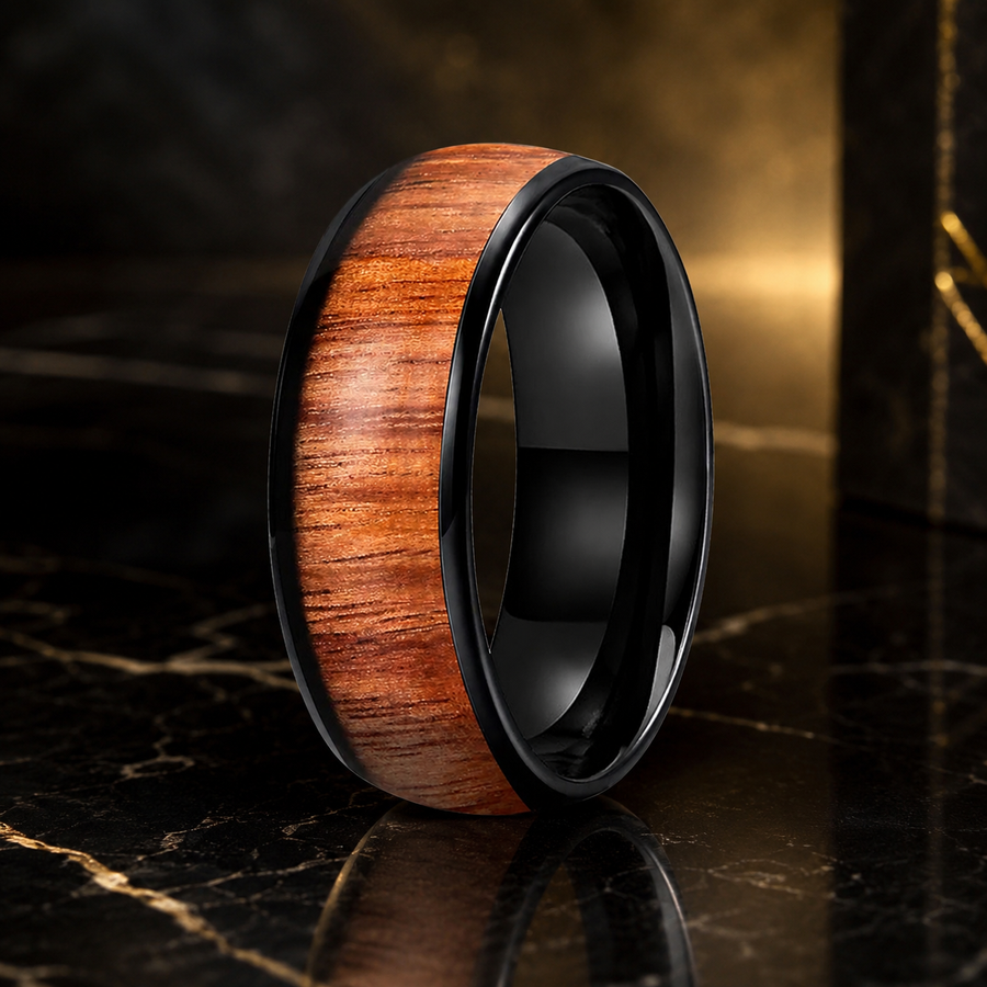 The Puakoa - Hawaiian Koa Wood Tungsten Ring