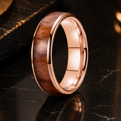 Hawaiian Koa Wood Tungsten Ring