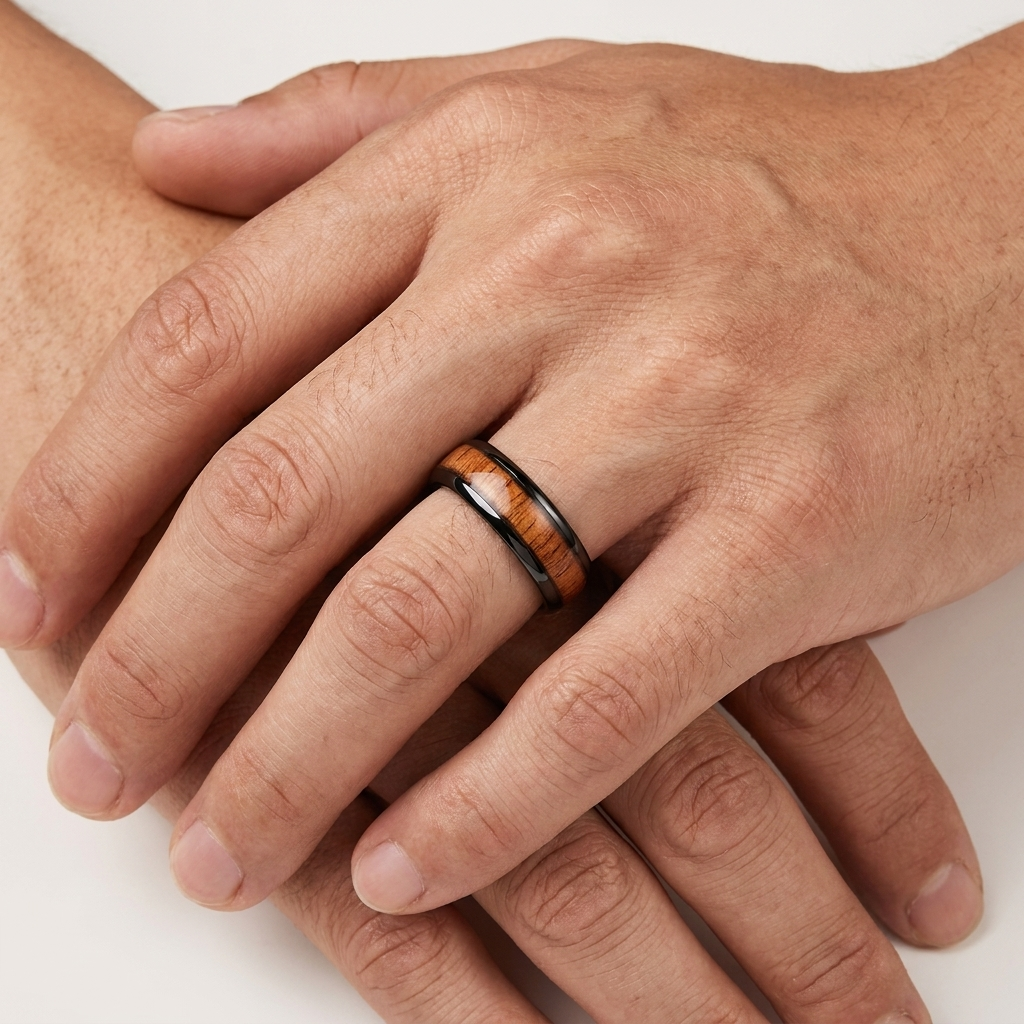 Hawaiian Koa Wood Tungsten Ring