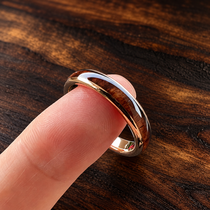 4mm Rosewood Inlay Tungsten Ring