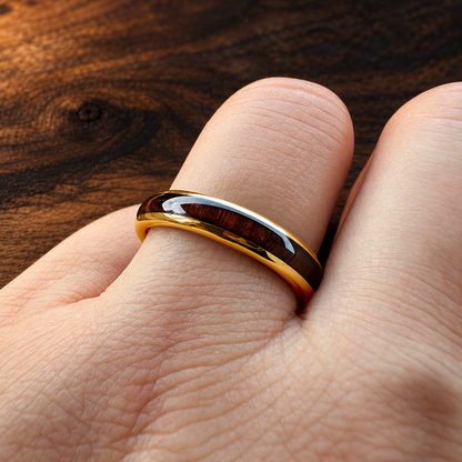4mm Rosewood Inlay Tungsten Ring