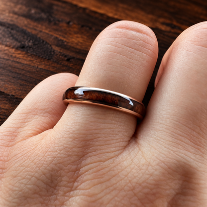 4mm Rosewood Inlay Tungsten Ring