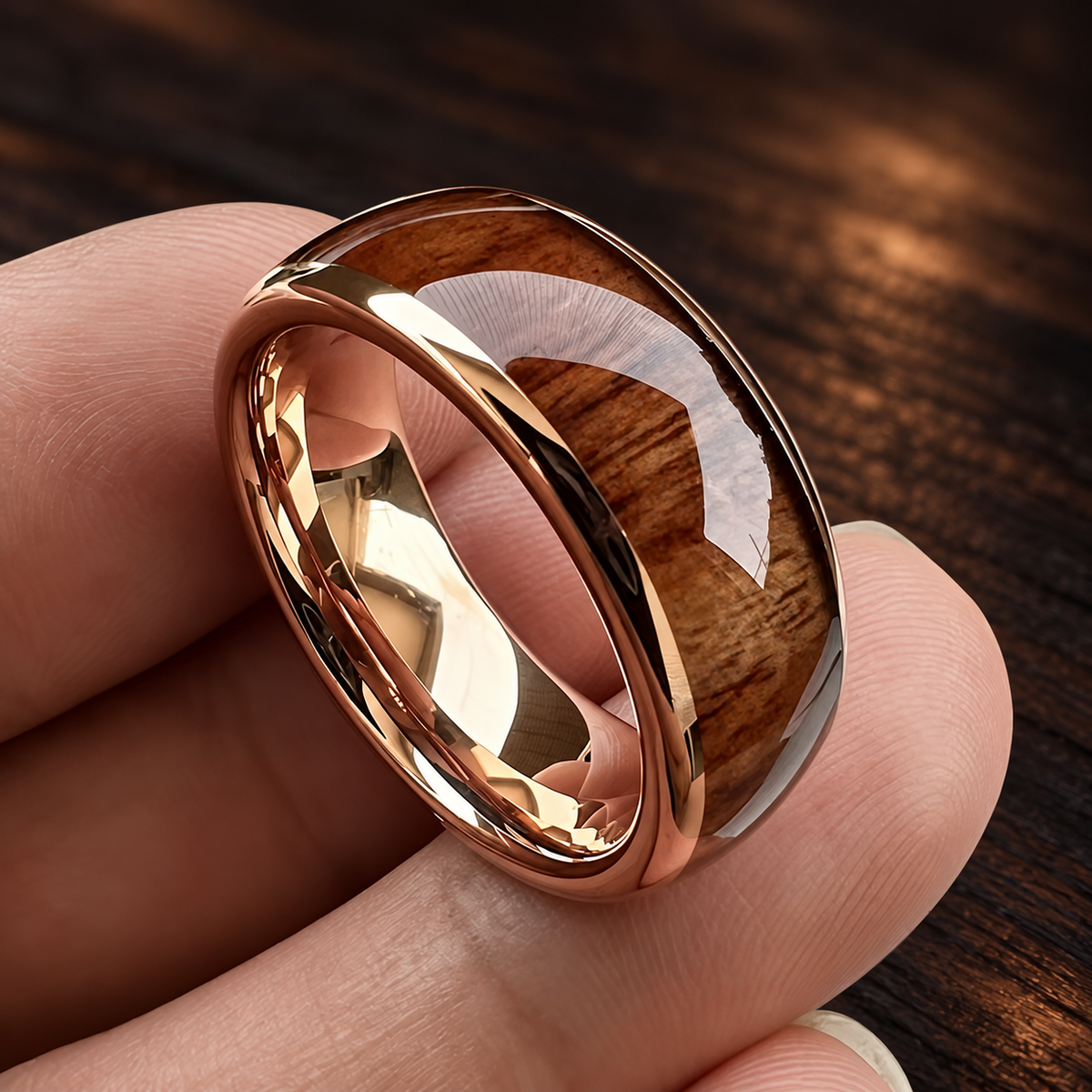 The Puakoa - Hawaiian Koa Wood Tungsten Ring