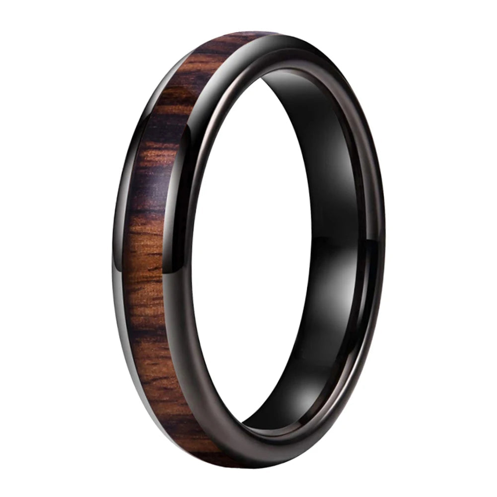 4mm Rosewood Inlay Tungsten Ring