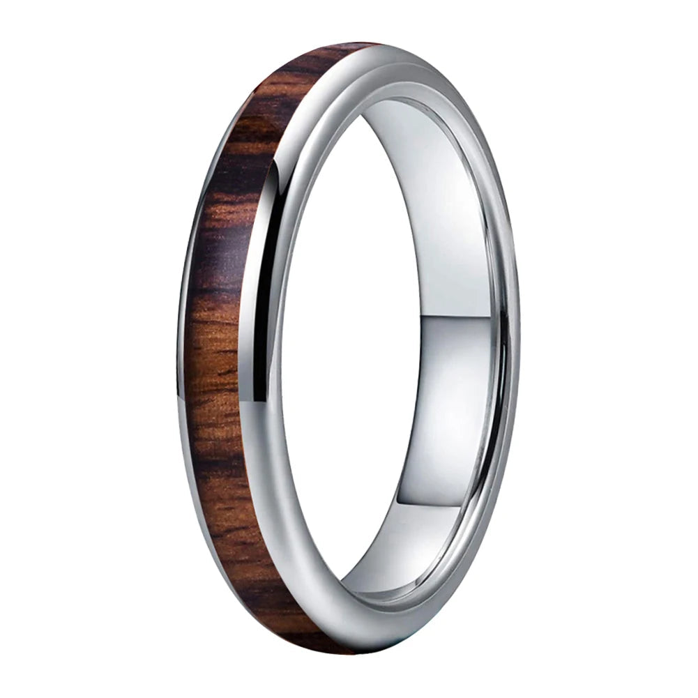 4mm Rosewood Inlay Tungsten Ring