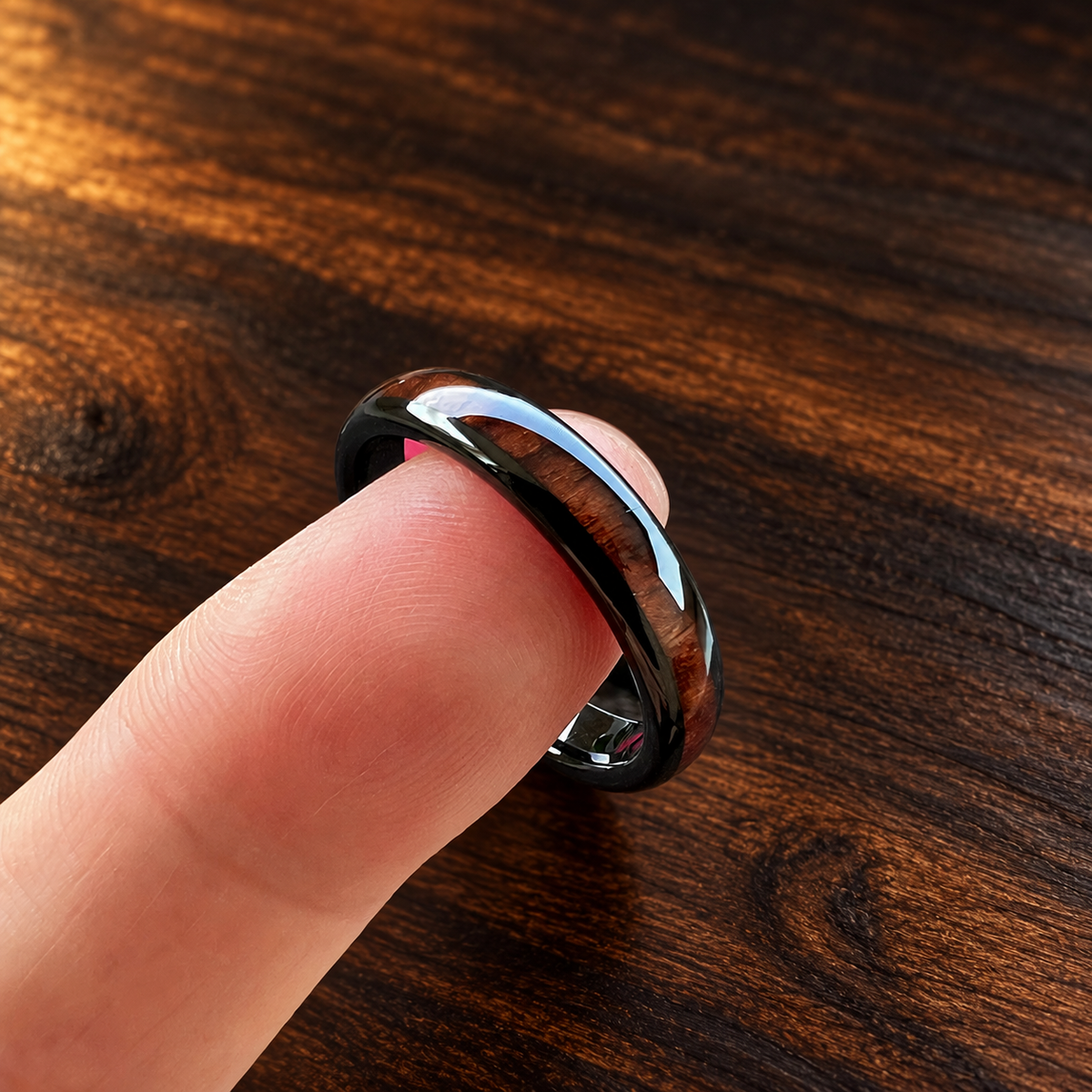 4mm Rosewood Inlay Tungsten Ring