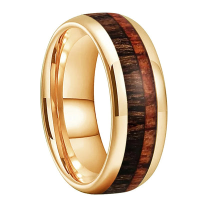 Two-Tone Wood Tungsten Ring