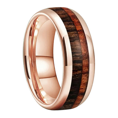 Two-Tone Wood Tungsten Ring