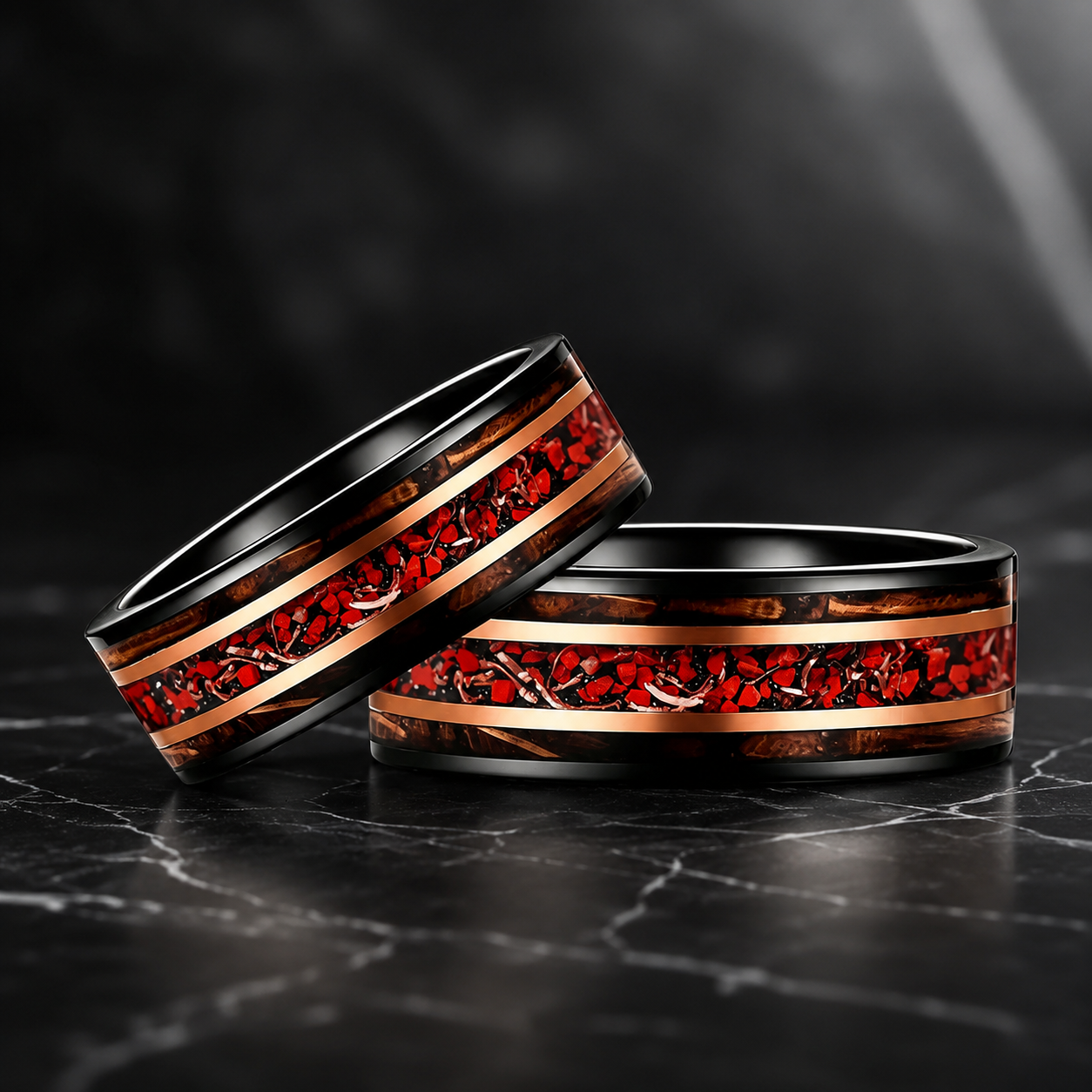 Whiskey Wood and Dinosaur Bone Ring