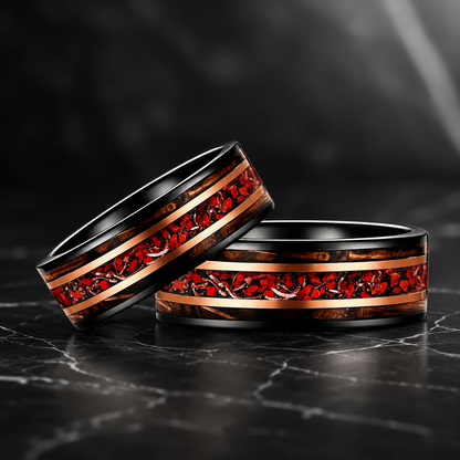 Whiskey Wood and Dinosaur Bone Ring