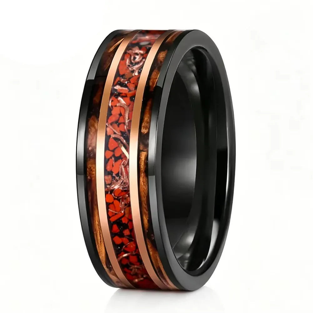 Whiskey Wood and Dinosaur Bone Ring