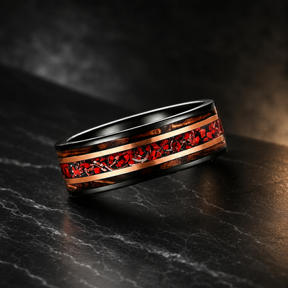 Whiskey Wood and Dinosaur Bone Ring