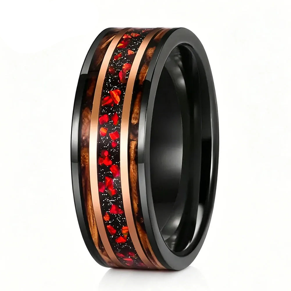 Whiskey Wood and Dinosaur Bone Ring