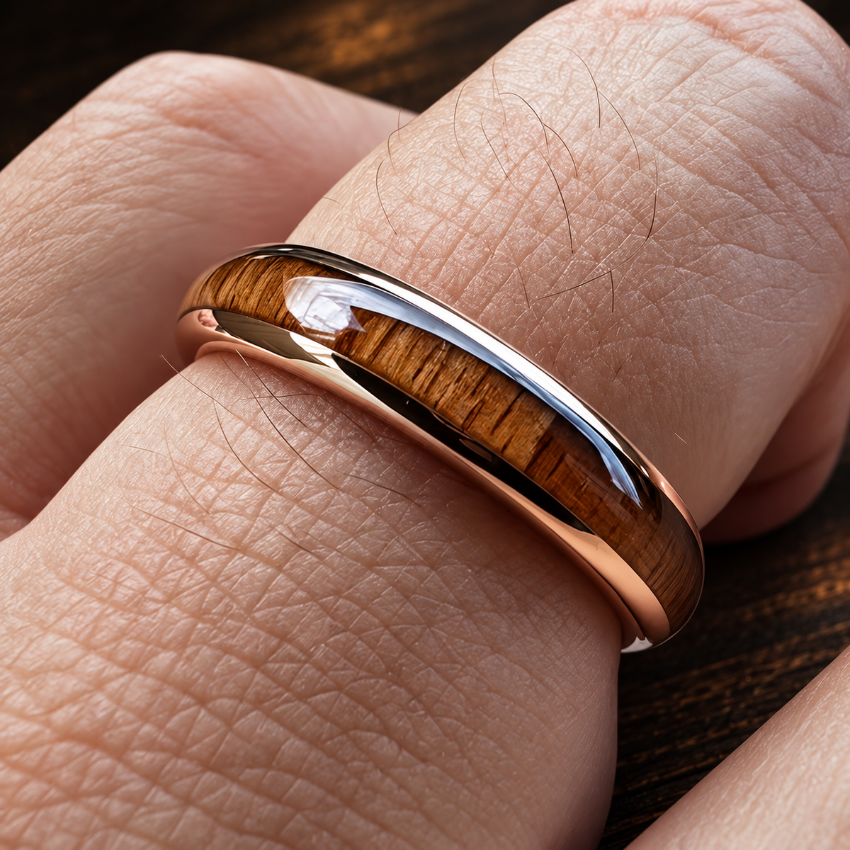 The Puakoa - Hawaiian Koa Wood Tungsten Ring